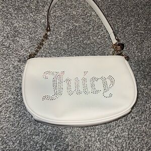 Juicy Couture White Shoulder Bag with Gold Accents